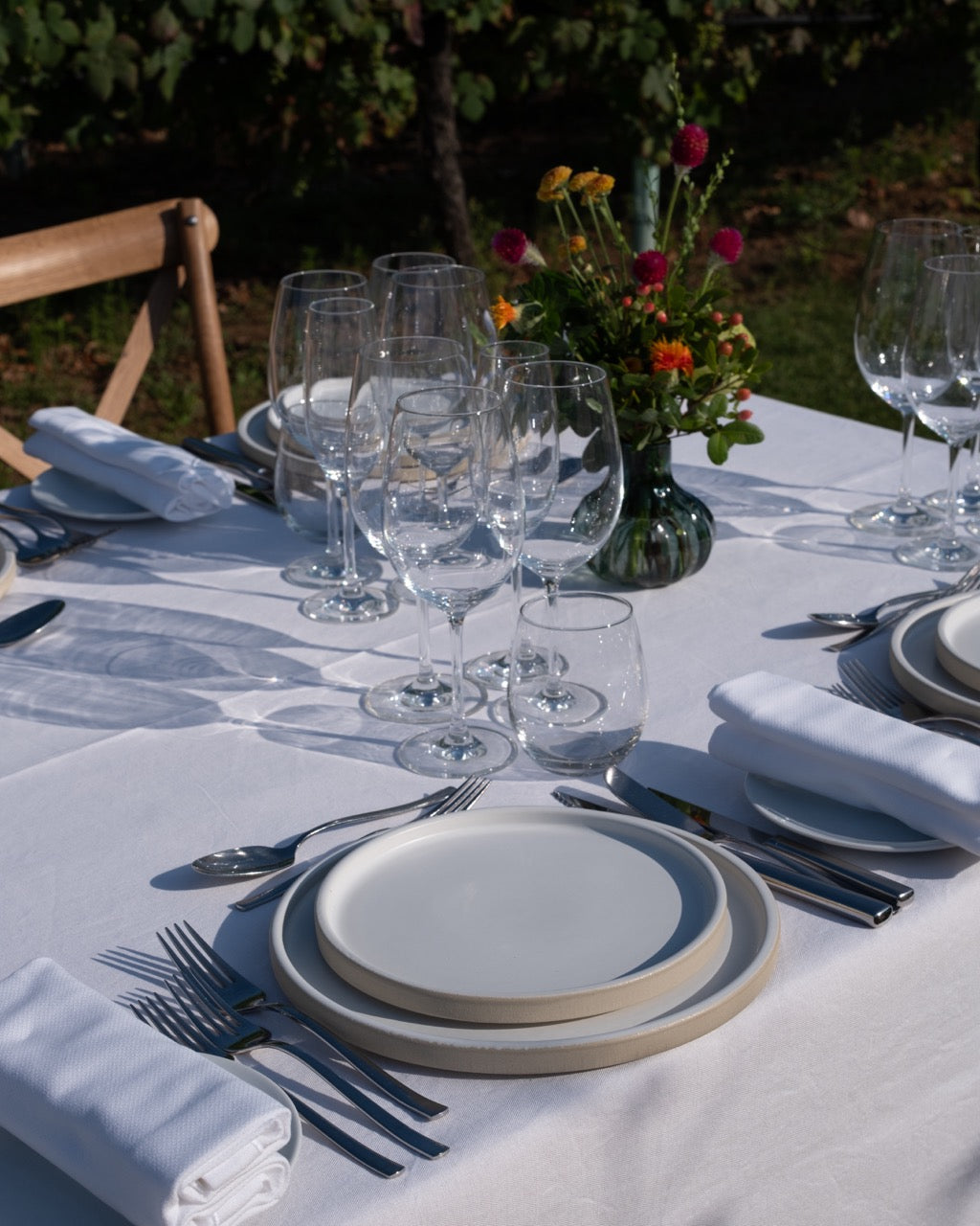 Handgemachtes Keramik Geschirr weiß matt