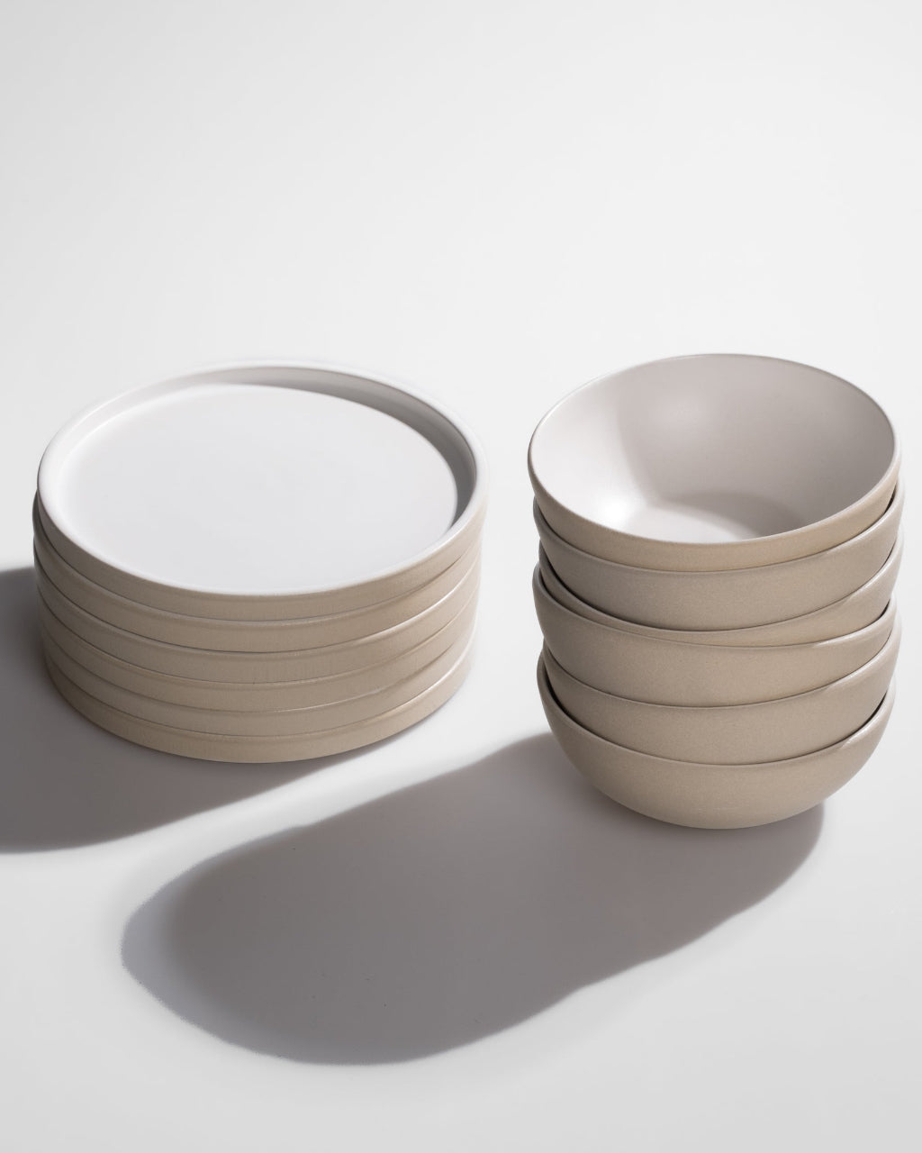 Handgemachtes Keramik Geschirrset weiß matt