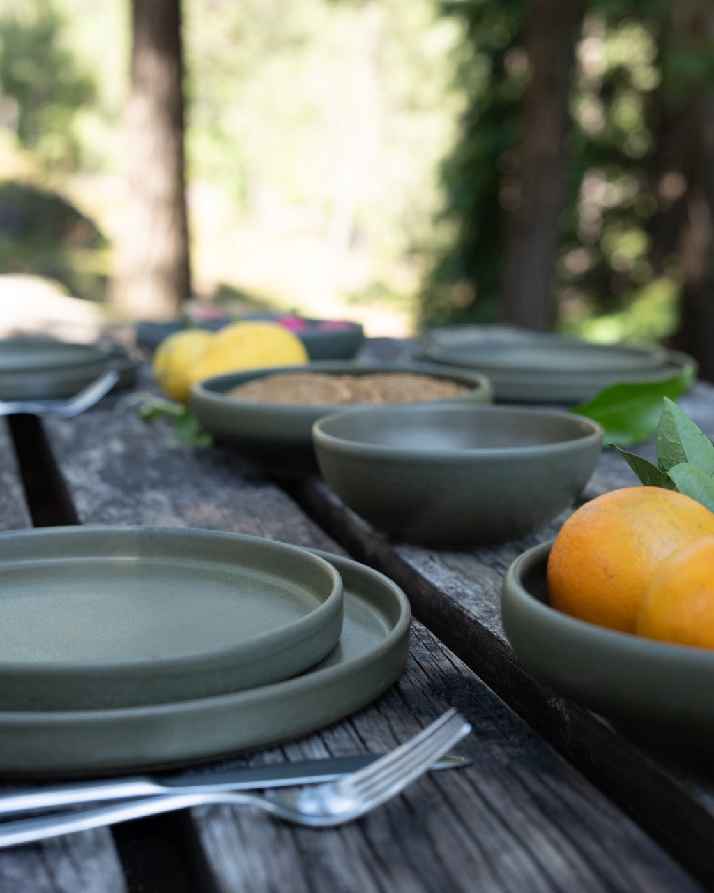Handgemachtes Keramik Geschirrset grün