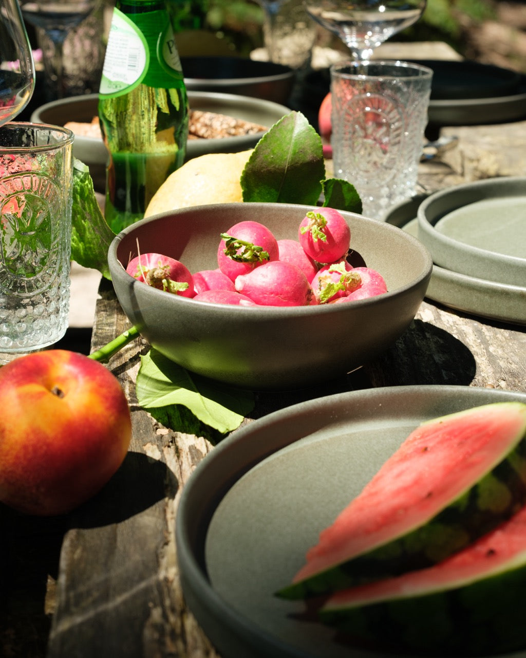 Handgemachtes Keramik Geschirrset grün