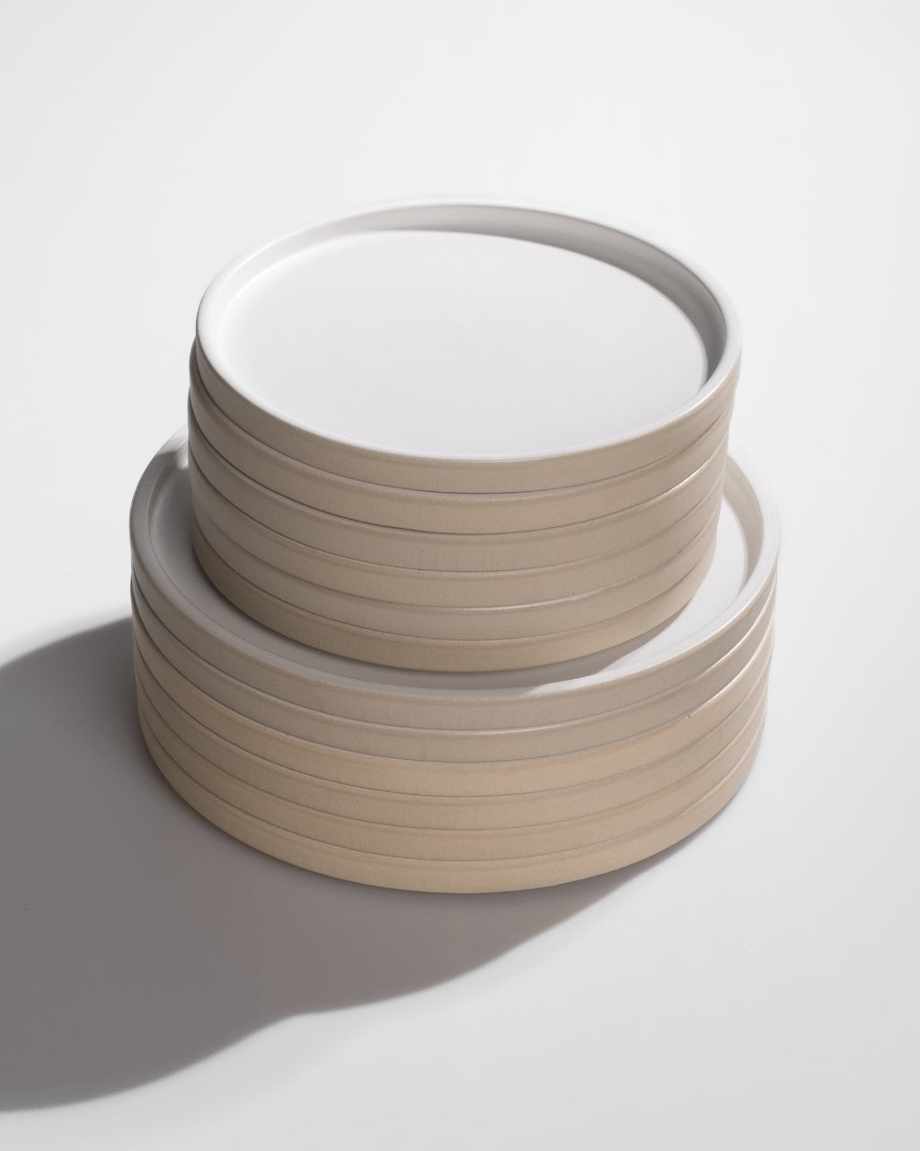 Handgemachtes Keramik Geschirrset weiß matt