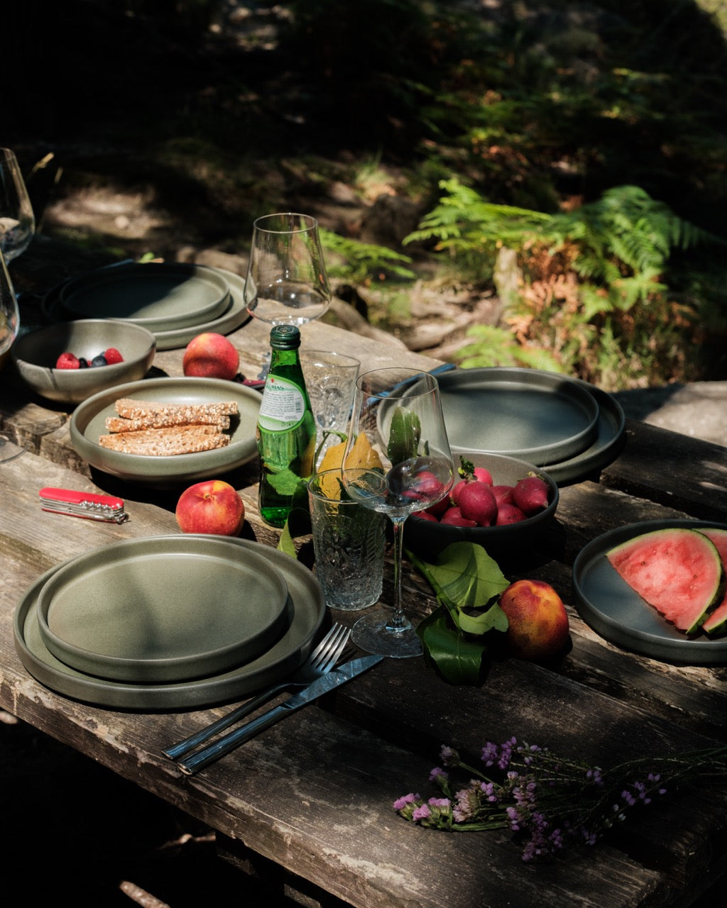 Handgemachtes Keramik Geschirrset grün