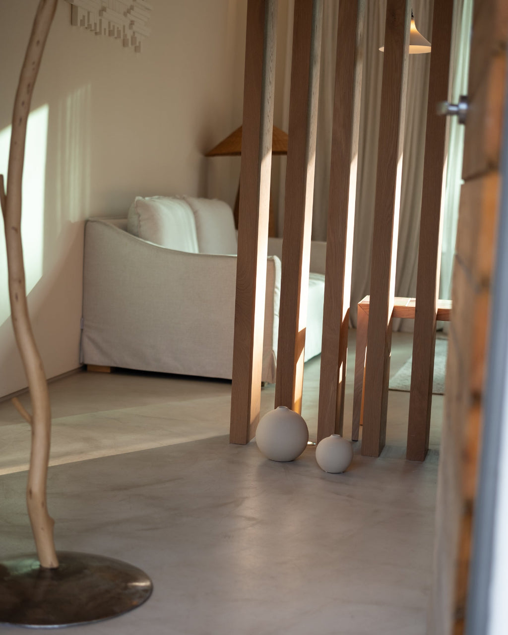 Runde Keramik Vase beige