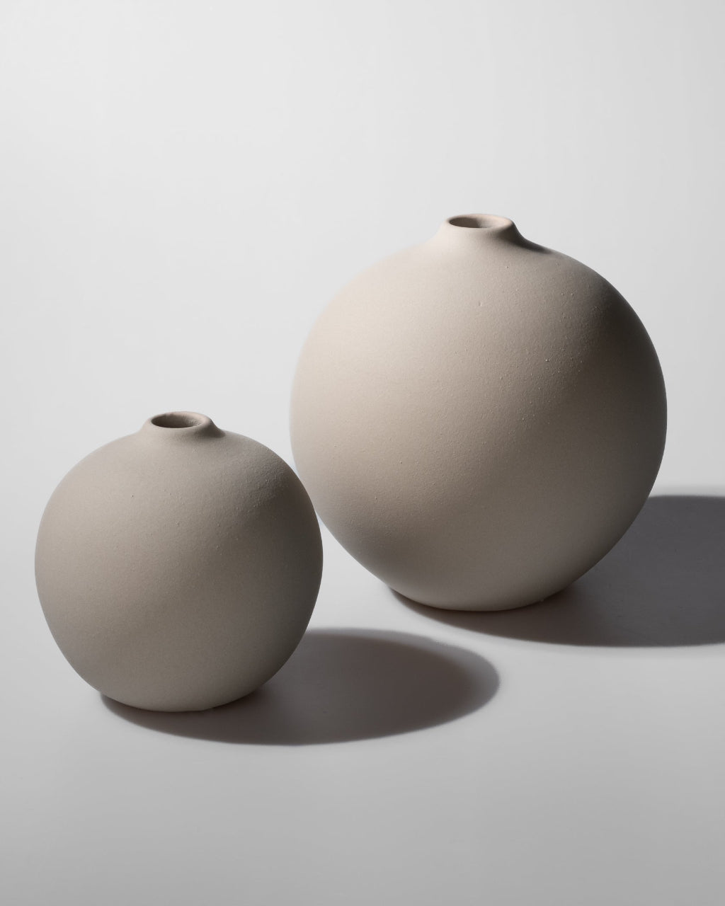 Runde Keramik Vase beige