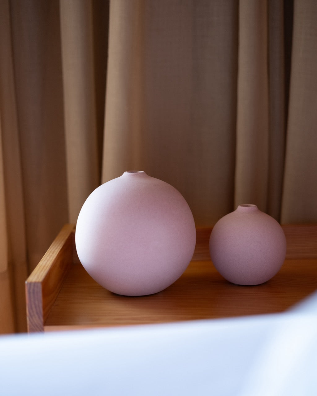 Runde Keramik Vase rosa