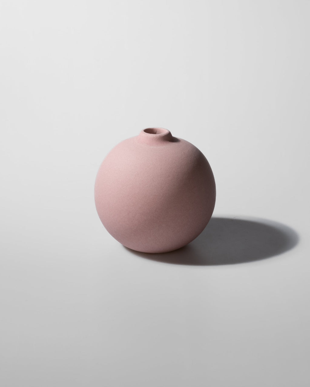 Runde Keramik Vase handgemacht rosa