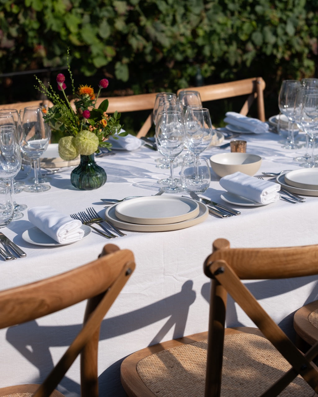 Handgemachtes Keramik Geschirrset weiß matt