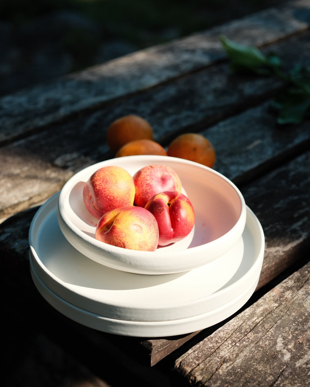 Handgemachtes Keramik Geschirrset weiß