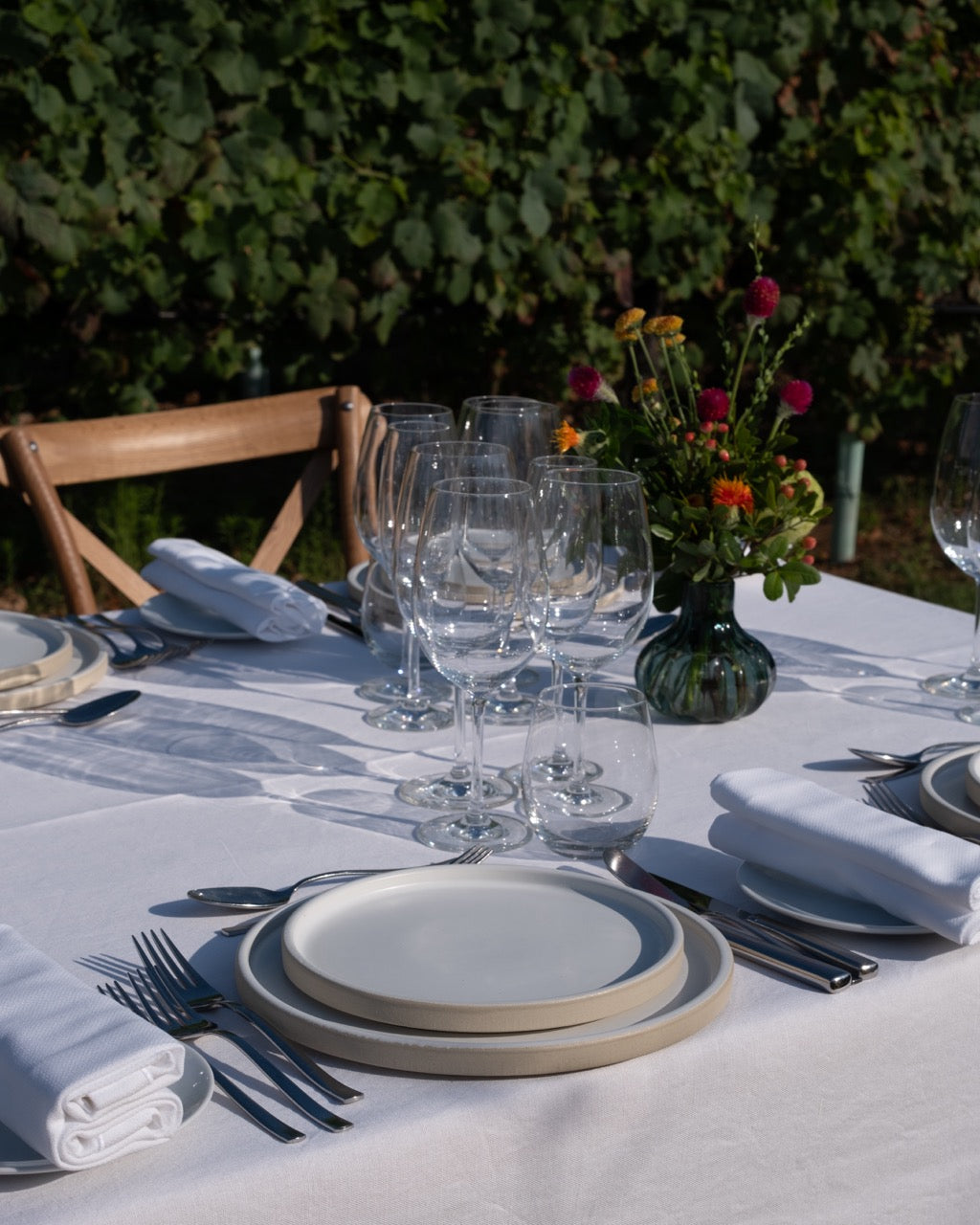 Handgemachtes Keramik Geschirr weiß matt