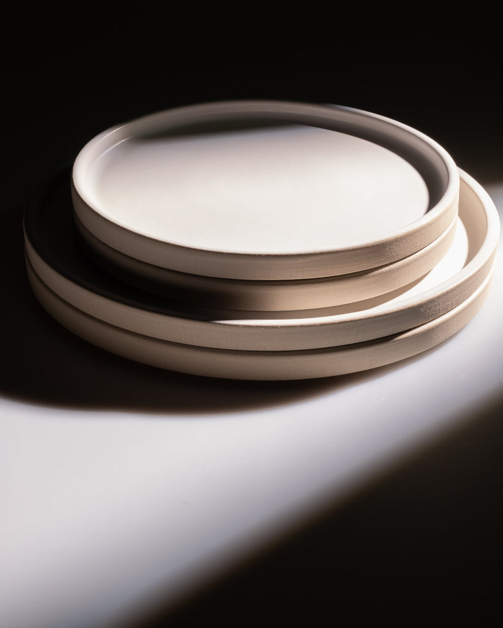 Handgemachtes Keramik Geschirrset weiß matt