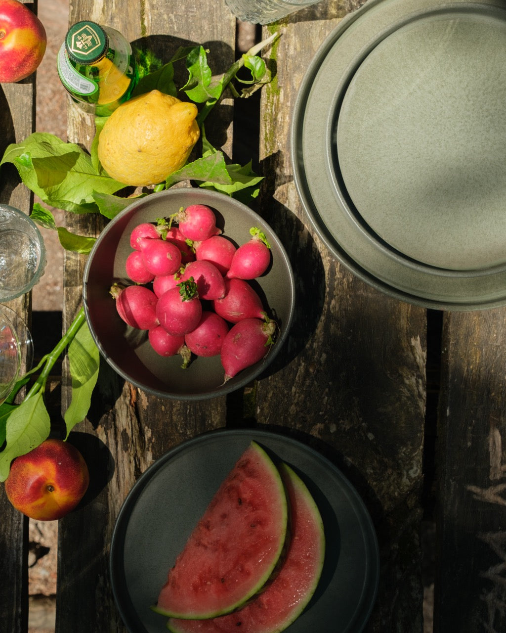 Handgemachtes Keramik Geschirrset grün
