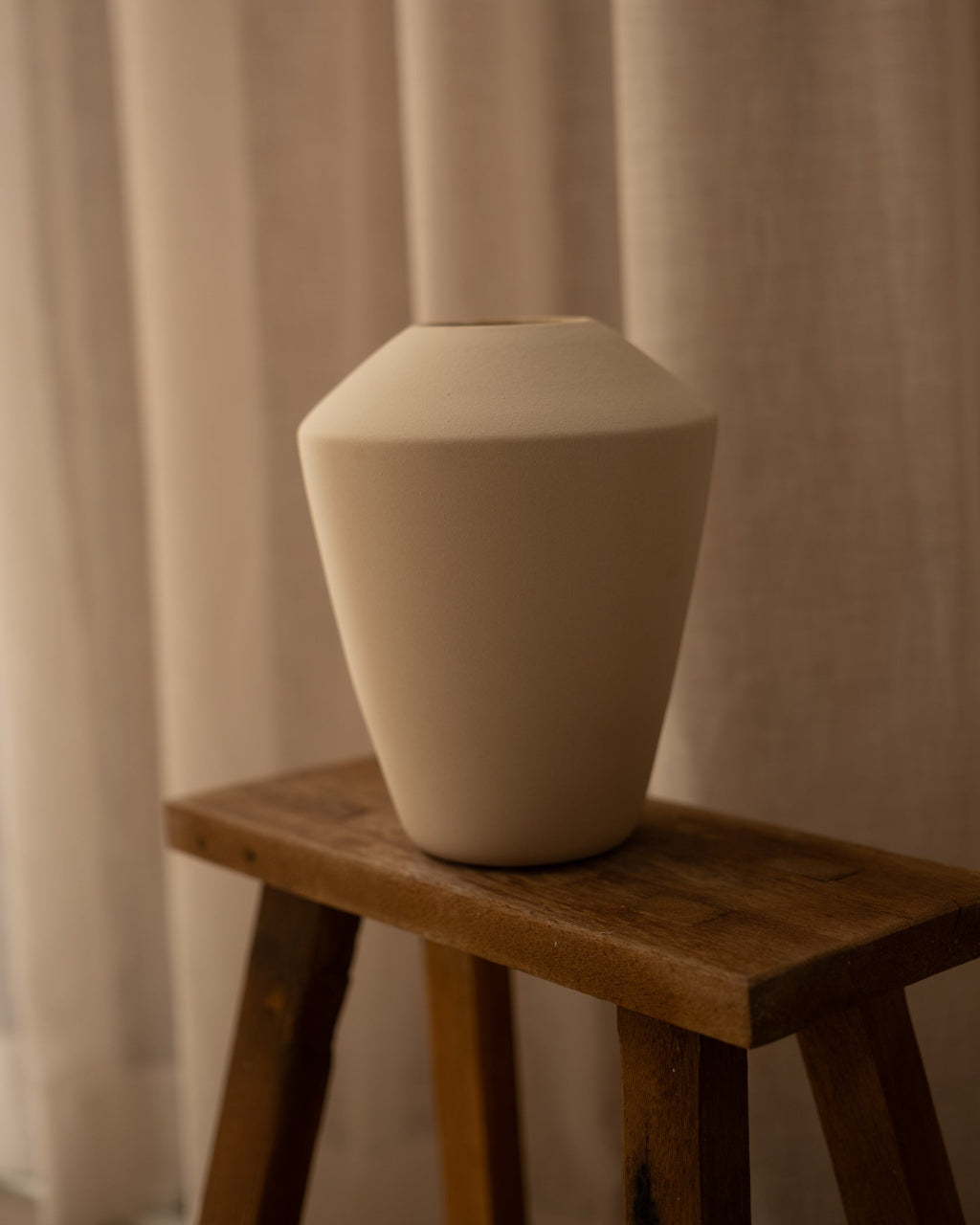 Handgemachte Keramik Vase beige