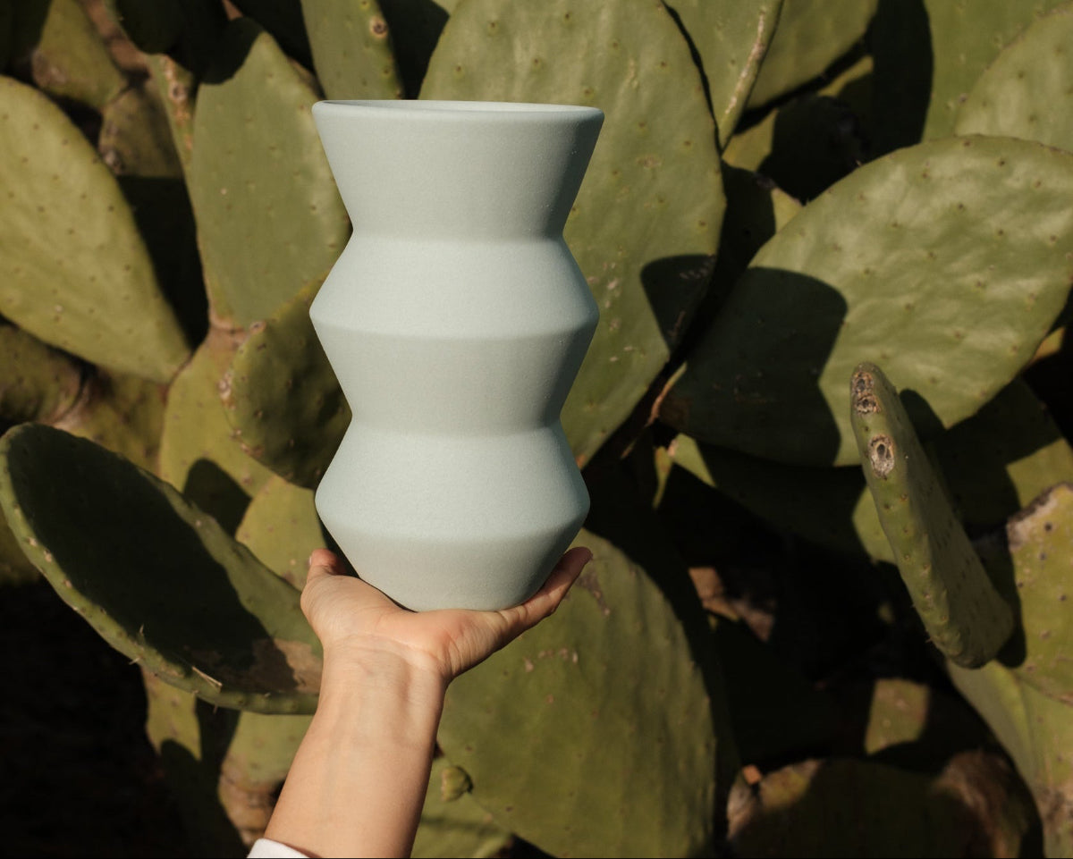 Design Keramik Vase blau